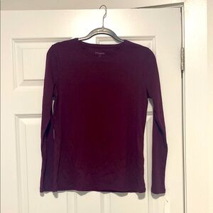 Talbots Burgundy Fitted Long Sleeve T-shirt